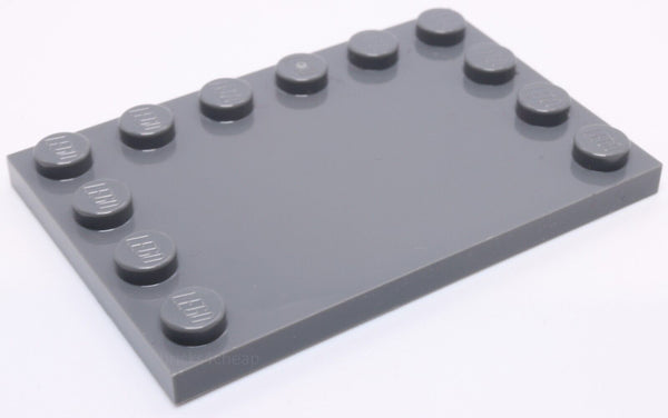 Lego 2x Dark Bluish Gray Tile Modified 4 x 6 Studs on Edges