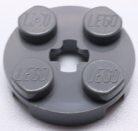 Lego 20x Dark Bluish Gray 2 x 2 Round Plate with Axle Hole