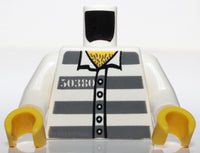 Lego City Prisoner Inmate Minifig Torso with Jail Stripes