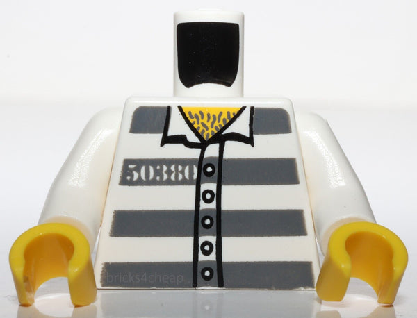 Lego City Prisoner Inmate Minifig Torso with Jail Stripes