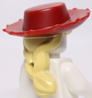 Lego Dark Red Hat Yellow Light Yellow Female Ponytail Hair Combo