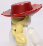 Lego Dark Red Hat Yellow Light Yellow Female Ponytail Hair Combo