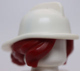 Lego Minifig Hair Combo with Side Bangs and Bun with Molded White Helmet