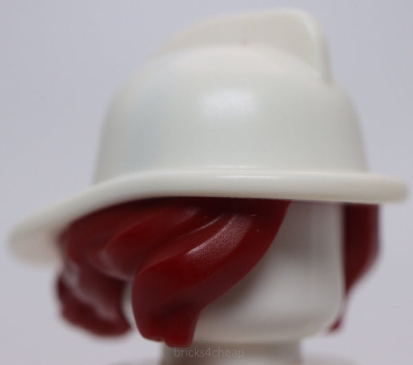 Lego Minifig Hair Combo with Side Bangs and Bun with Molded White Helmet