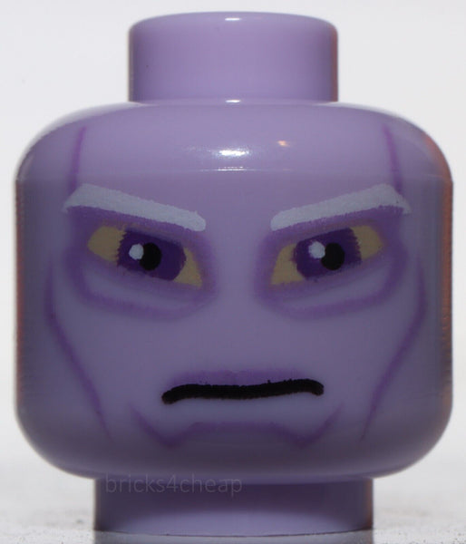 Lego Star Wars Lavender Minifig Head Alien Umbaran Soldier Large Purple Eyes