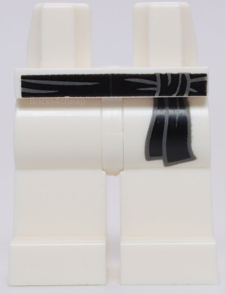 Lego Ninjago White Minifig Legs and Hips with Black Belt Karate Ninja