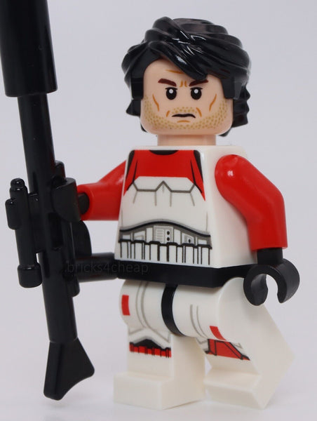 Lego Star Wars Shock Trooper Minifig Black Hair Blaster No Helmet