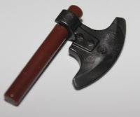 Lego Pearl Dark Gray Minifig Weapon Axe Head Clip-on Reddish Brown 3L Bar