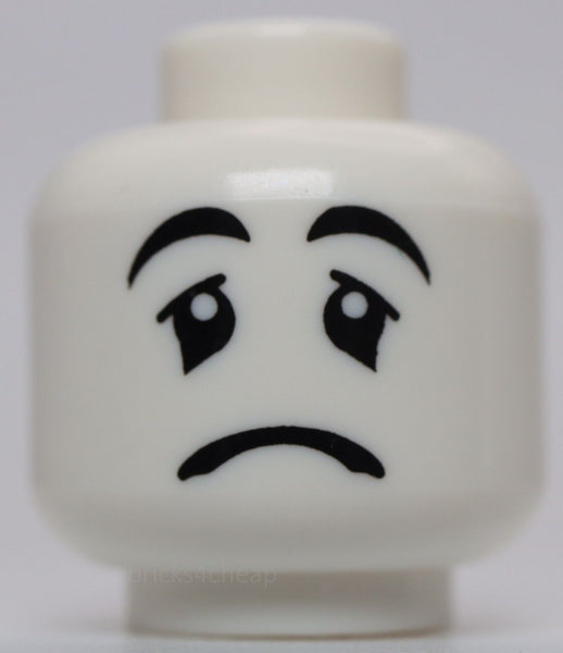 Lego Head Mime Sad Face Black Eyes with White Pupils Pattern