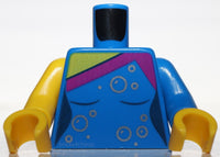 Lego Blue Torso Female Top Magenta Trim Silver Bubbles Blue Arm Silver Bubbles