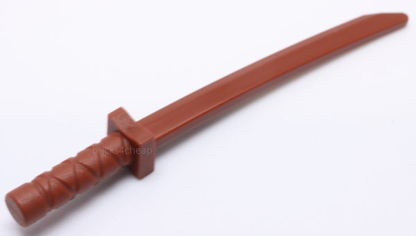 Lego 2x Reddish Brown Minifig Weapon Sword Shamshir Katana Square Guard