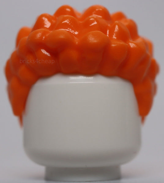 Lego Orange Minifig Hair Coiled and Short Bubble