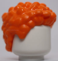 Lego Orange Minifig Hair Coiled and Short Bubble