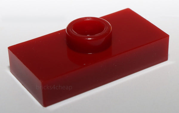 Lego 10x Dark Red Plate Modified 1 x 2 with 1 Stud without Groove