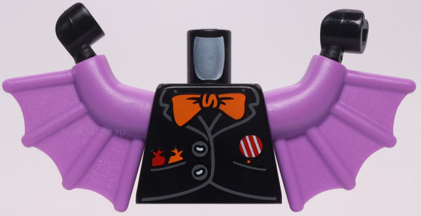 Lego Black Halloween Bat Vampire Boy Costume w/ Lavender Winged Arms