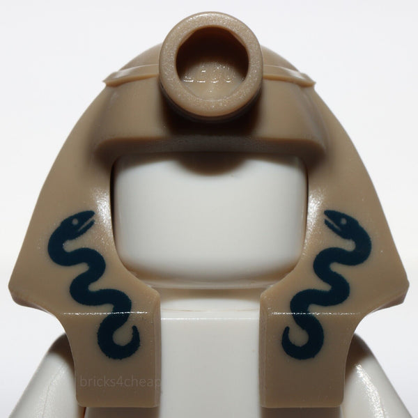 Lego Dark Tan Mummy Headdress with Two Snakes Pattern Pharaoh