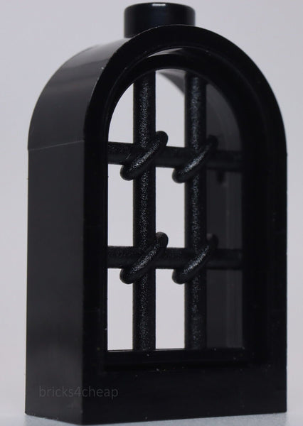 Lego Black Window 1x2x2 2/3 with Rounded Top