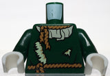 Lego Dark Green Torso Medium Nougat Rope Collar Belt Tan Ruffle Straw