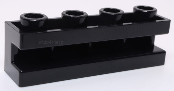 Lego 19x Black Brick Modified 1 x 4 with Groove
