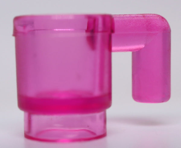 Lego 5x Trans Dark Pink Cup Mug with Handle