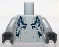 Lego Light Bluish Gray Minifig Torso Shark Pattern