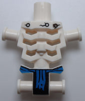 Lego Ninjago White Torso Skeleton Angular Rib Cage Black Holes Blue Loincloth