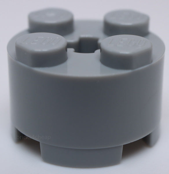 Lego 10x Light Bluish Gray Brick Round 2 x 2 with Axle Hole