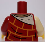 Lego Torso Robe Bright Light Orange Brick Lines Tan Robe with Gold Trim