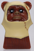 Lego Star Wars Reddish Brown Minifig Head Ewok Tan Hood Dark Orange Feathers