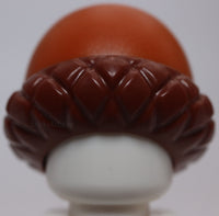 Lego Dark Orange Minifig Headgear Hat Acorn with Reddish Brown Cupule Pattern