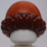 Lego Dark Orange Minifig Headgear Hat Acorn with Reddish Brown Cupule Pattern