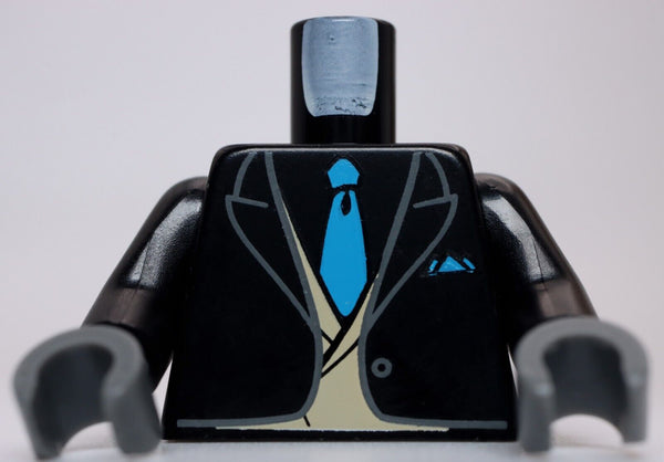 Lego Black  Tuxedo Jacket Tan Vest Light Turquoise Tie and Pocket Square