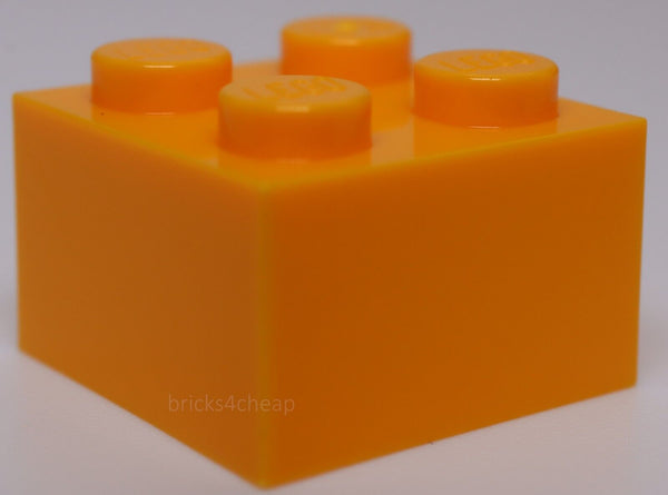 Lego 12x Bright Light Orange Brick 2 x 2