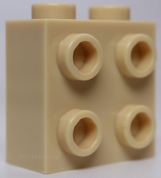 Lego 10x Tan Brick Modified 1 x 2 x 1 2/3 with Studs on Side