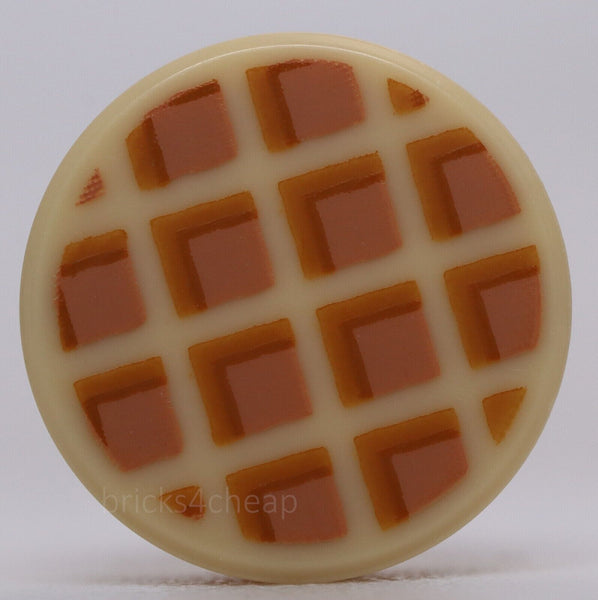 Lego 6x Tan Tile Round 1 x 1 Waffle Nougat Squares Medium Nougat Edge