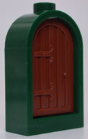 Lego Dark Green Window Reddish Brown Shutter for  1 x 2 x 2 2/3