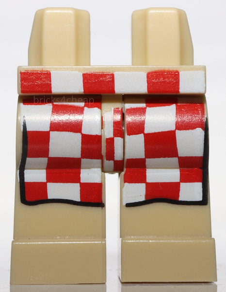Lego Tan Hips and Legs with Red and White Checkered Apron Pattern