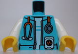 Lego Torso Open Jacket with Silver and Orange Stethoscope over White Shirt