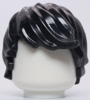 Lego Black Minifig Hair Tousled with Side Part