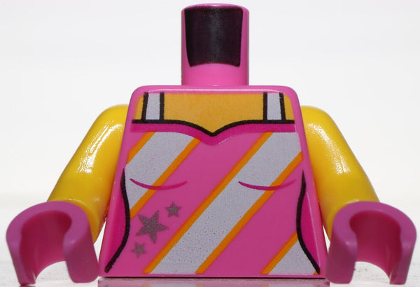 Lego Dark Pink Torso Female Tank Top Straps 3 Diagonal Stripes Silver Star