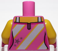 Lego Dark Pink Torso Female Tank Top Straps 3 Diagonal Stripes Silver Star