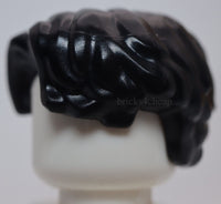 Lego Black Minifig Hair Short Wavy Parted on Right