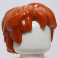 Lego Dark Orange Minifig Hair Thick and Messy