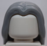 Lego Light Bluish Gray Minifigure Hair Long Parted in Center