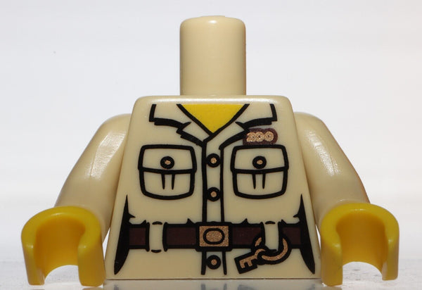 Lego Tan Torso Safari Shirt with Pockets Belt, Key Ring and ZOO Pattern