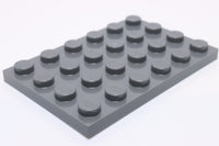 Lego 4x Dark Bluish Gray Plate 4 x 6