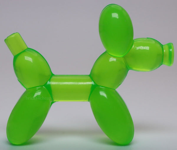 Lego Trans Bright Green Minifig Utensil Balloon Dog Animal Poodle