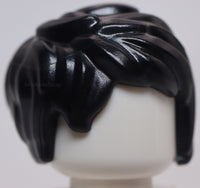 Lego Black Minifig Hair Female Short Tousled with Side Part