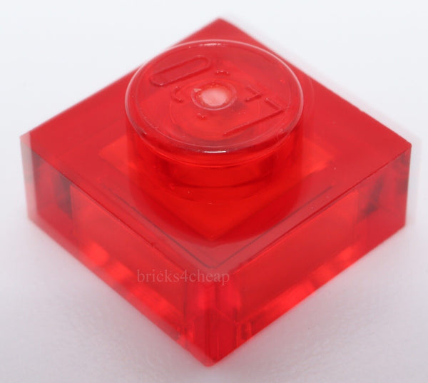 Lego 25x Trans Red Plate 1 x 1