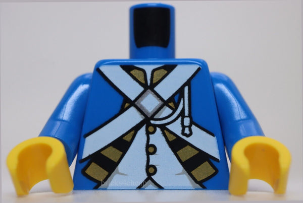Lego Torso Imperial Soldier Uniform Jacket Open Black and Gold Trim White Vest